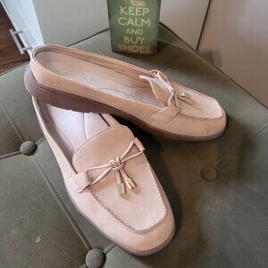 Easy dpirit Flat mules beige micro fiber material